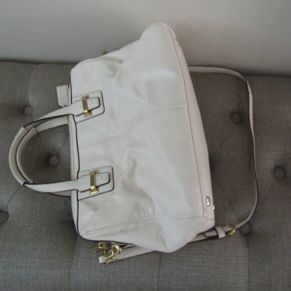 Coach White Leather Satchel With Shoulder Strap - Picture 2 of 11